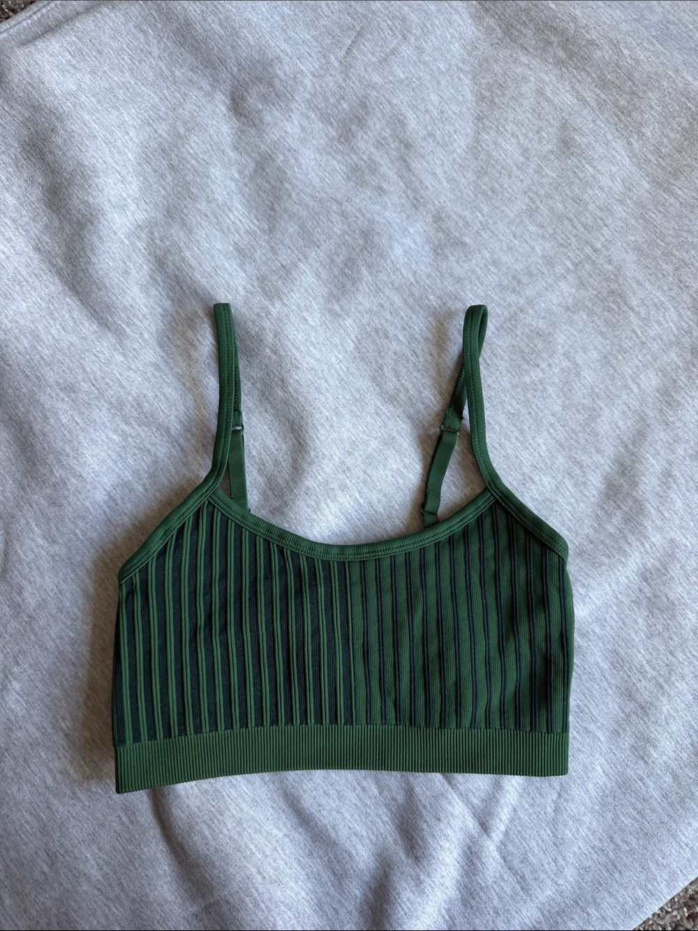 aerie Green Ribbed Sports Bra